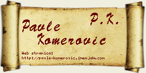 Pavle Komerović vizit kartica